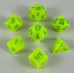 CHX 27422 Electric Yellow w/Green Vortex Polyhedral 7-Die Set