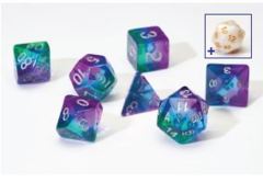 Sirius Dice Blue Aurora Semi Translucent 7 Die Set