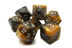 Old School RPG Dice Set: Galaxy - Molten Gold