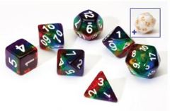 Sirius Dice Blue Rainbow Translucent 7 Die Set