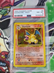 Pokemon Base Set Holo Rare Charizard 4/102 PSA 8 NM-MT