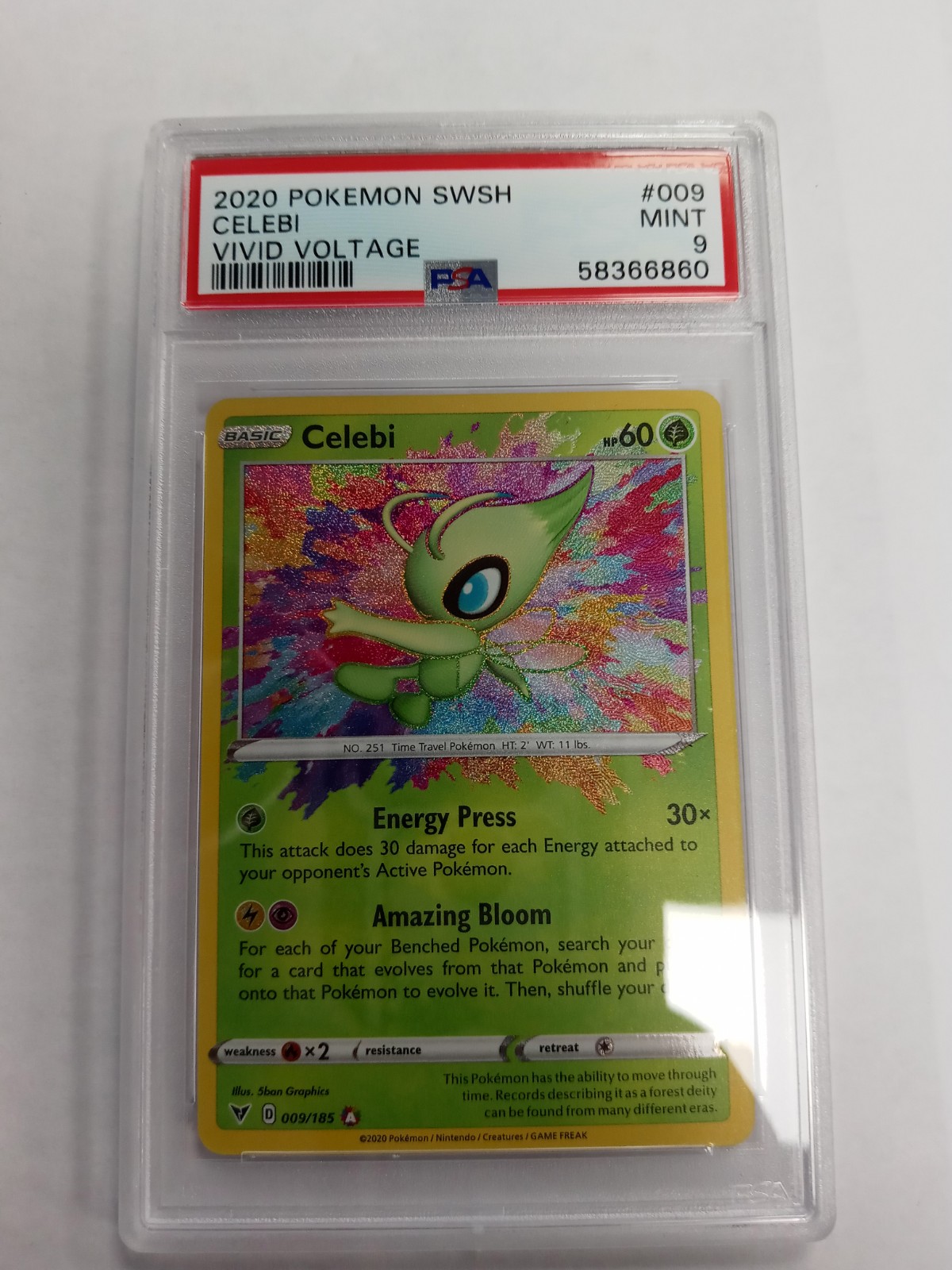 2020 Pokemon SWSH Celebi 009/185 - PSA 9