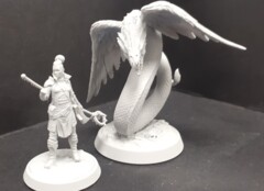 Human Female Druid & Jeff the Quetzalcoatl