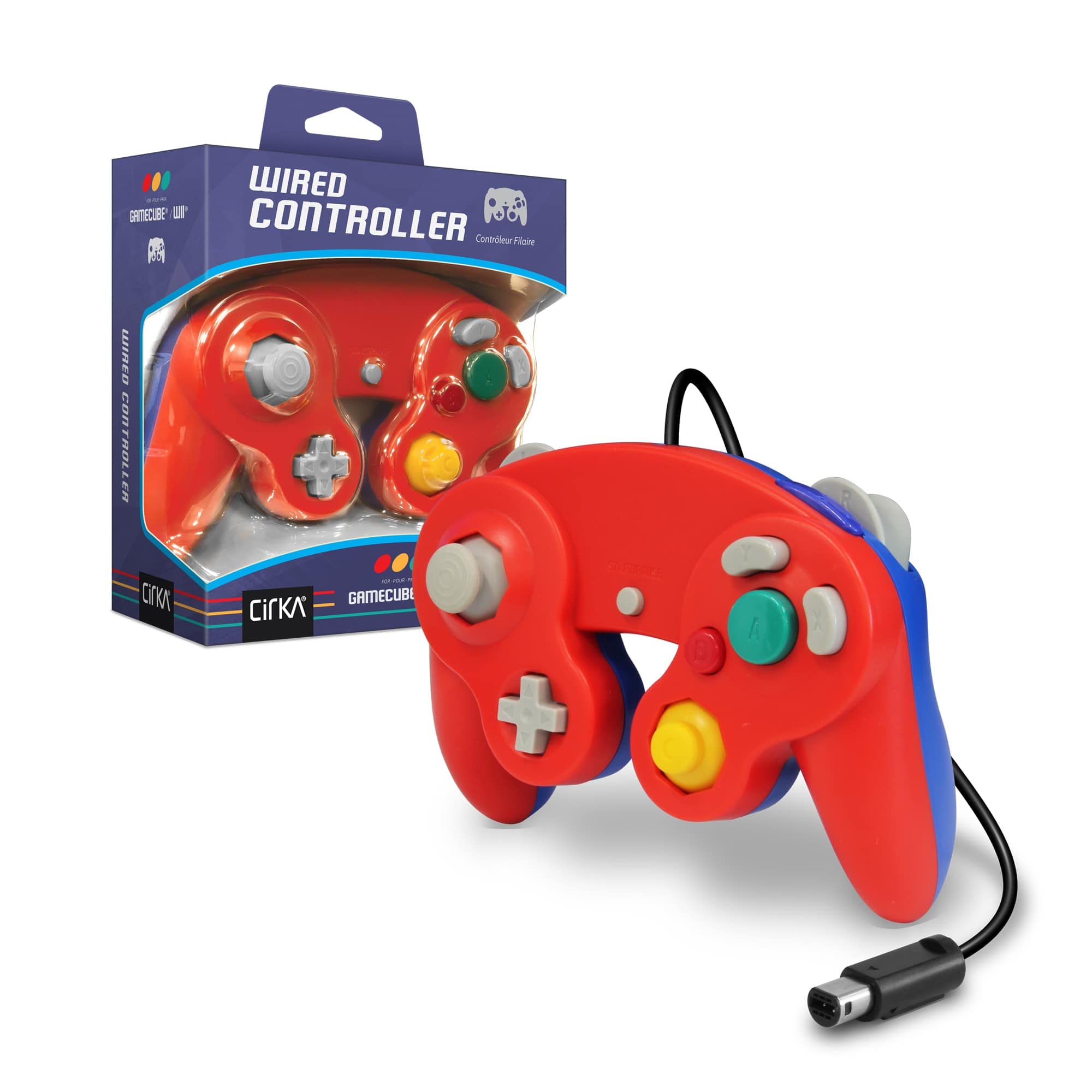 Cirka - Gamecube Wired Controller Red Blue