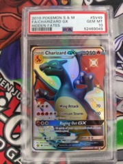 Pokemon Hidden Fates SV49 Full Art Charizard GX PSA 10 GEM MINT