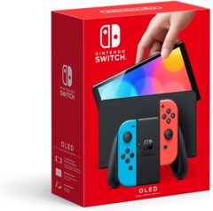 Nintendo Switch OLED with Blue and Red Joy-Con