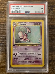 2001 Pokemon Neo Discovery #1 Espeon Holo 1st Edition PSA 5 80598613