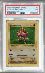 1999 Pokemon Game 7 Hitmonchan Holo Shadowless PSA 7 54923992