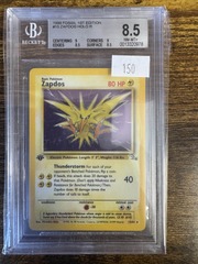 1999 Pokemon Fossil 1st Edition 15 Zapdos BGS 8.5 0013320978