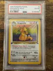 1999 Pokemon Fossil 1st Edition 4 Dragonite Holo PSA 6 101664687