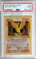 1999 Pokemon Fossil 12 Moltres Holo PSA 9 49631182