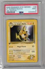 2000 Pokemon Gym Heroes 28 Lt. Surge's Raichu 1st Edition PSA 9 53566506