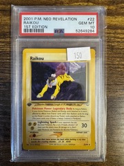 2001 Pokemon Neo Revelation 1st Edition 22 Raikou PSA 10 52649284