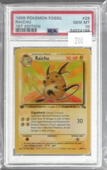 1999 Pokemon Fossil 29 Raichu 1st Edition PSA 10 54924168