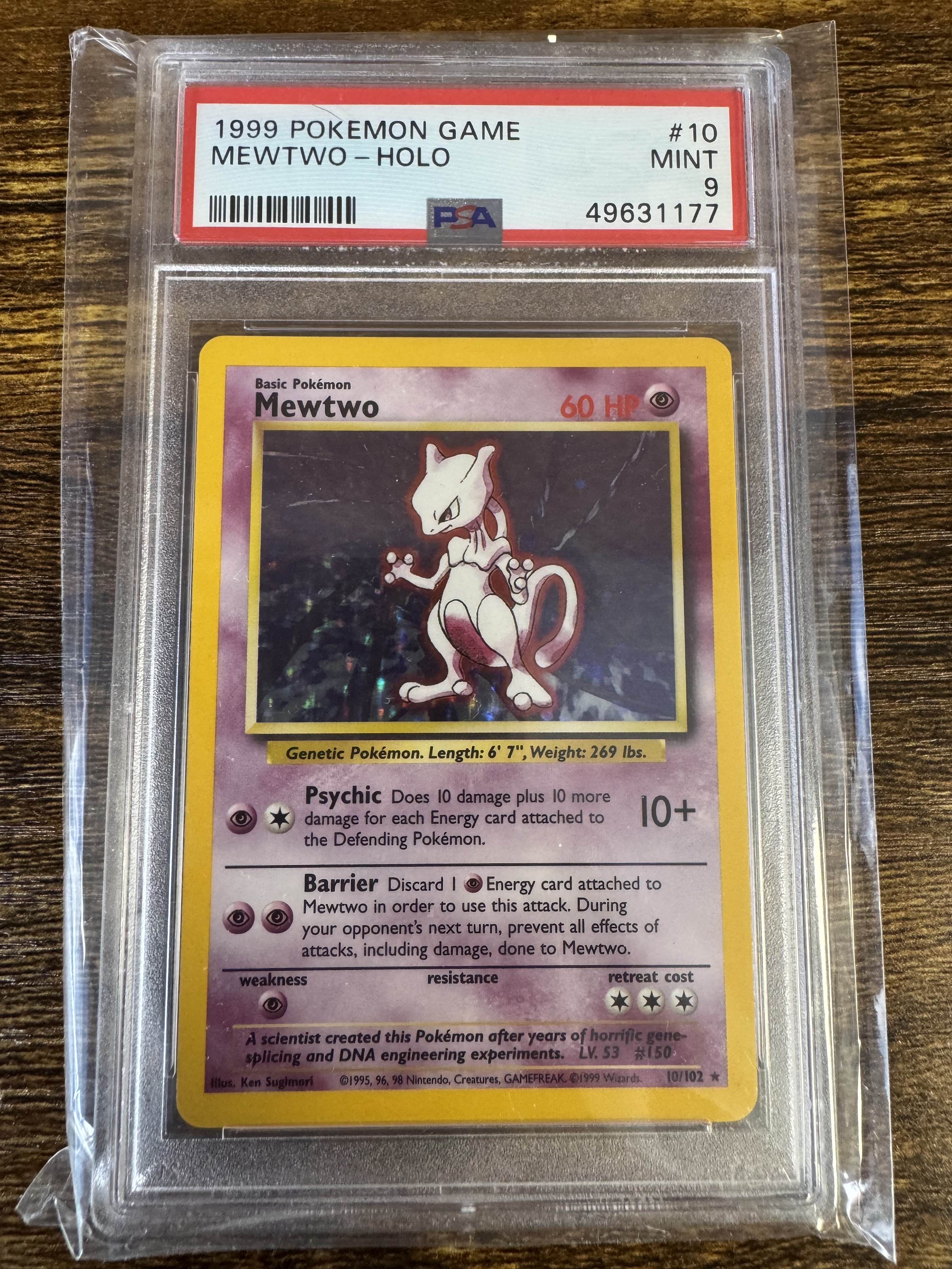 1999 Pokemon Base Set Unlimited 10 Mewtwo PSA 9 49631177