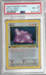 1999 Pokemon Fossil 3 Ditto Holo 1st Edition PSA 8 62161000