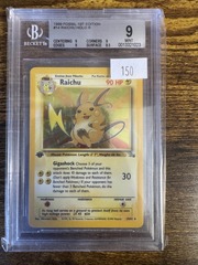 1999 Pokemon Fossil 1st Edition 14 Raichu BGS 9 0013321023