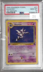 1999 Pokemon Fossil 21 Haunter 1st Edition PSA 10 53566318