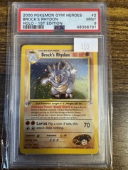2000 Pokemon Gym Heroes 1st Edition 2 Brock's Rhydon PSA 9 48356791