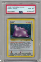 1999 Pokemon Fossil 3 Ditto Holo PSA 8 62160892