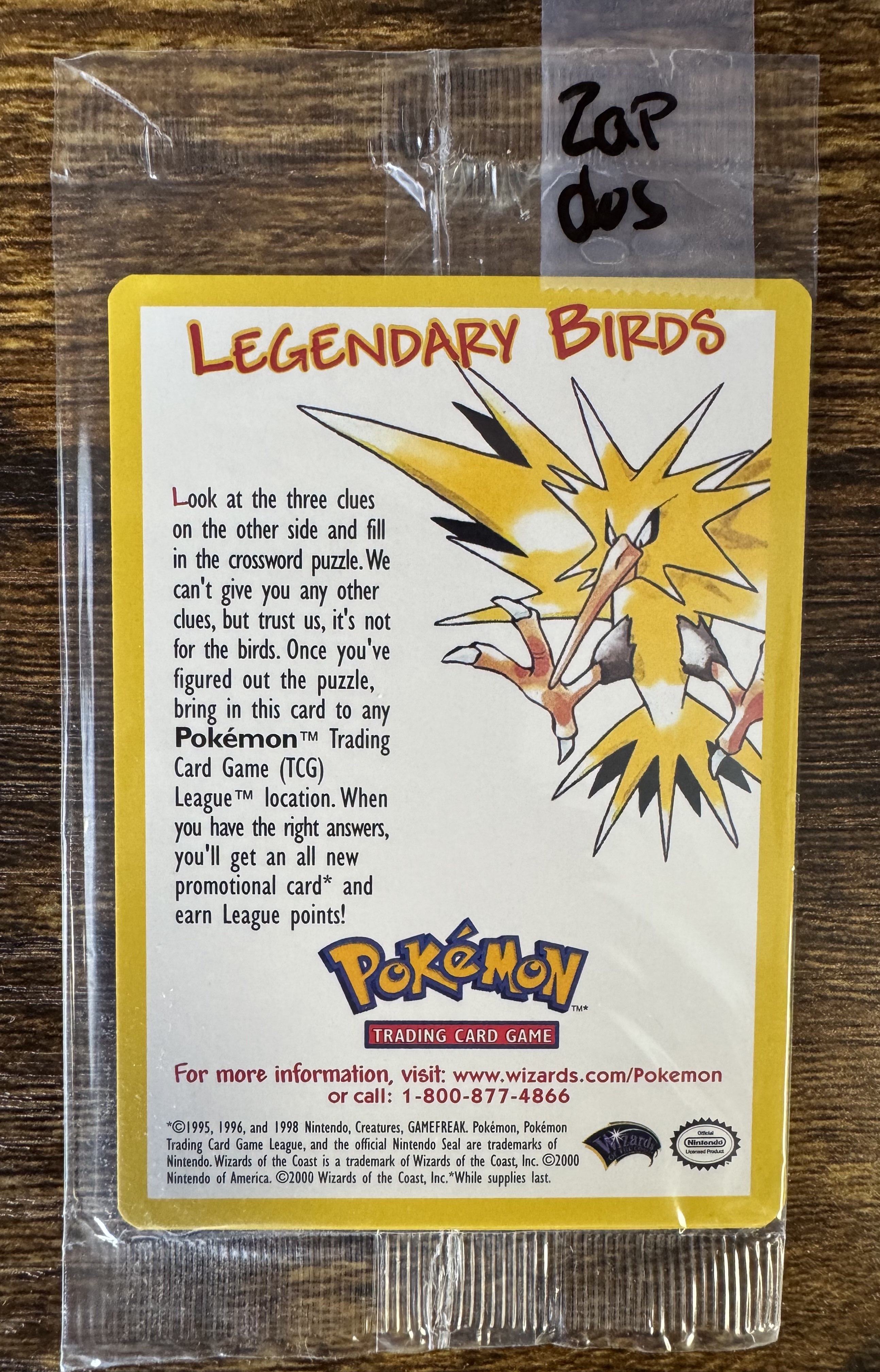 Zapdos Black Star Promo SEALED