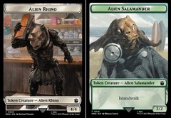 Alien Rhino Token // Alien Salamander Token - Surge Foil