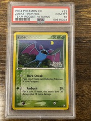 2004 Pokemon EX Team Rocket Returns 82 Zubat Reverse Foil PSA 10 59515333