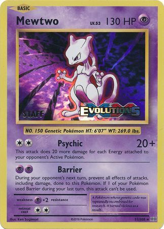 Mewtwo - 51/108 - STAFF Prerelease Promo
