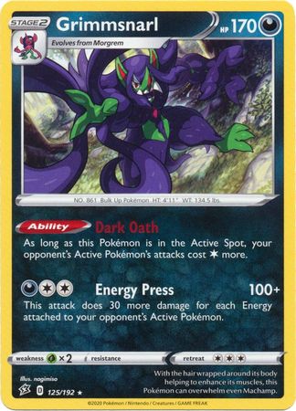 Grimmsnarl - 125/192 - Non-Holo Theme Deck Exclusive