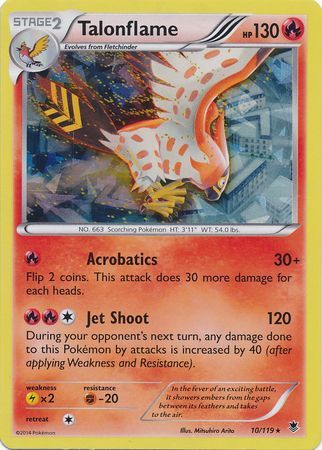 1x Talonflame - 10/119 - Cracked Ice Holo Burning Winds Theme Deck