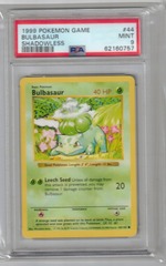 1999 Pokemon Game 44 Bulbasaur Shadowless PSA 9 62160757