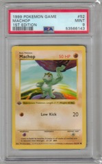 1999 Pokemon Game 52 Machop 1st Edition PSA 9 53566143