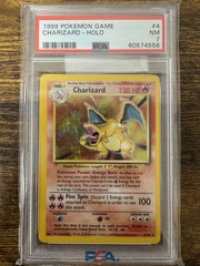 1999 Pokemon Base Set 4 Charizard Holo Unlimited PSA 7 60574556