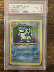 1999 Pokemon Base Set Shadowless 2 Blastoise Holo PSA 4 49242656