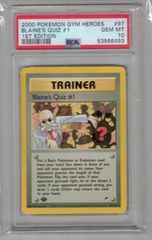 2000 Pokemon Gym Heroes 97 Blaine's Quiz #1 1st Edition PSA 10 53566493