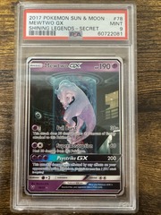 2017 Pokemon Shining Legends 78 Mewtwo GX Secret PSA 9 60722081
