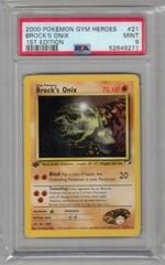 2000 Pokemon Gym Heroes 21 Brock's Onix 1st Edition PSA 9 52649271