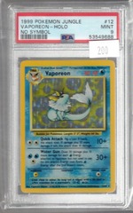 1999 Pokemon Jungle 12 Vaporeon Holo No Symbol PSA 9 53549688