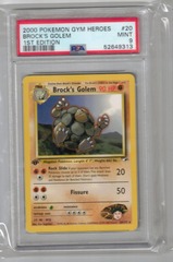 2000 Pokemon Gym Heroes 20 Brock's Golem 1st Edition PSA 9 52649313