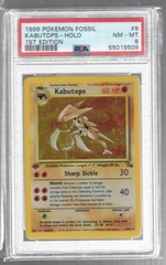 1999 Pokemon Fossil 9 Kabutops Holo 1st Edition PSA 8 55019509