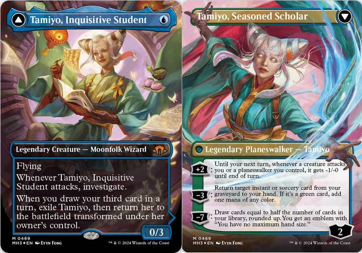 Tamiyo, Inquisitive Student // Tamiyo, Seasoned Scholar ~~ Borderless - Foil