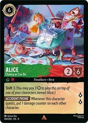 Alice - Clumsy as Can Be - 104/204 - Rare - Cold Foil