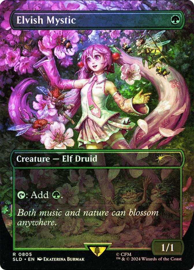 Elvish Mystic ~~ Borderless (0805) - Foil