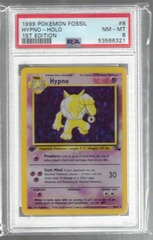 1999 Pokemon Fossil 8 Hypno Holo 1st Edition PSA 8 53566321