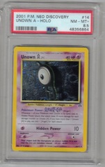 2001 P.M. Neo Discovery 14 Unown A Holo PSA 8.5