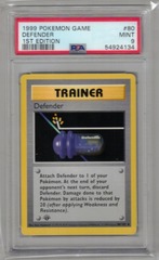 1999 Pokemon Game 80 Defender 1st Edition PSA 9 54924134