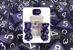 Marble Purple with White Numbers - Set of 7