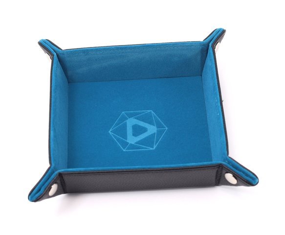 Die Hard Folding Square Tray w/ Teal Velvet
