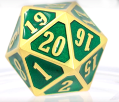 MTG Roll Down Counter - Shiny Gold w/ Emerald
