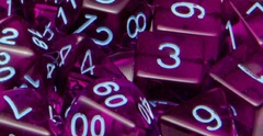 Translucent Dark Purple With Light Blue Number - Set Of 7 Dice